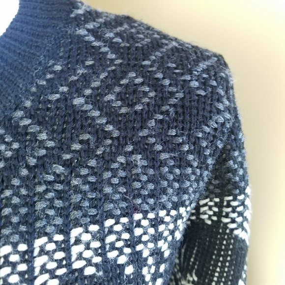 J Crew Mixed Stitch blanket sweater sz XS aztec - Picture 4 of 8